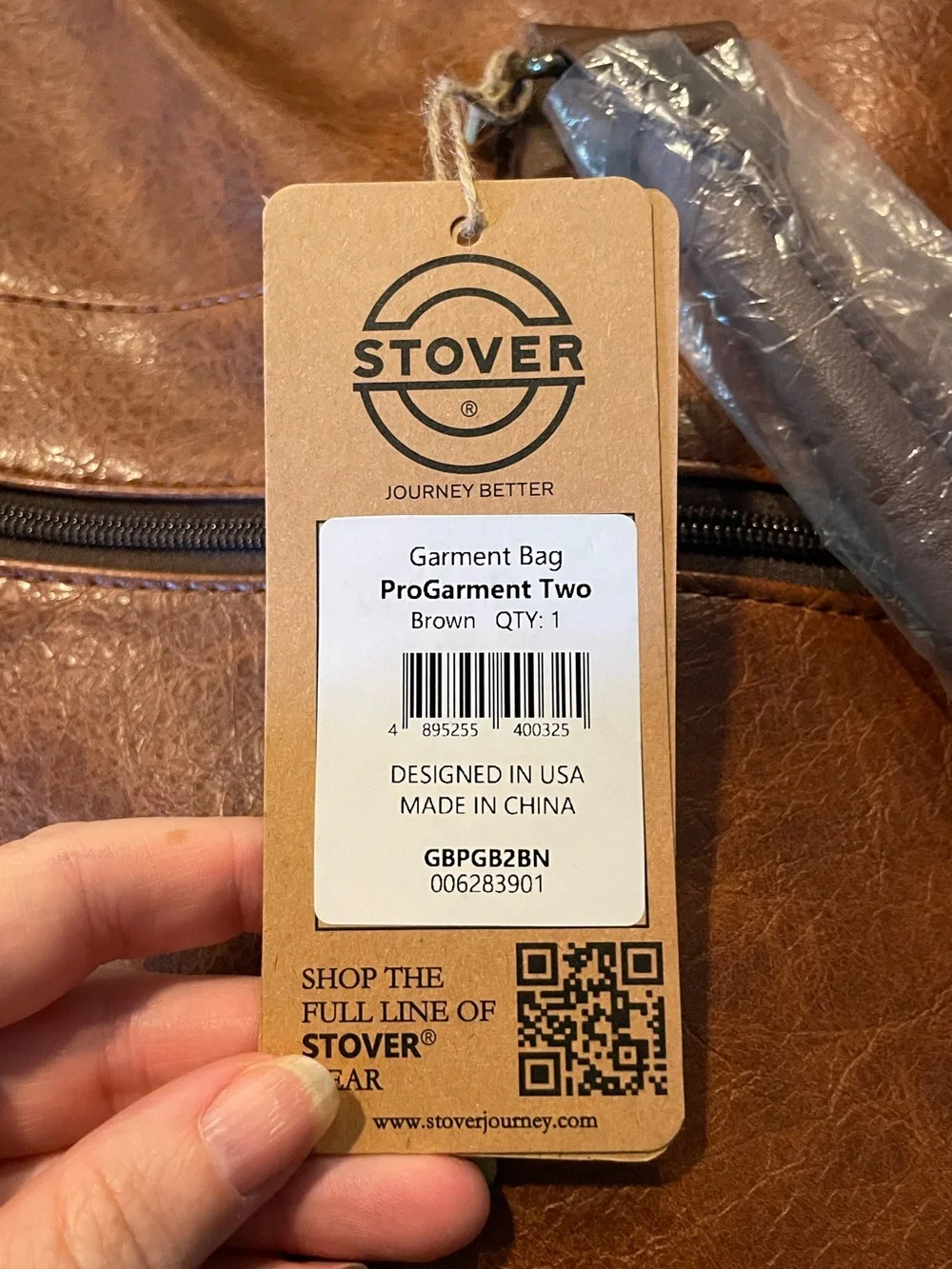 Stover Brown Leatherette Garment Suit Bag